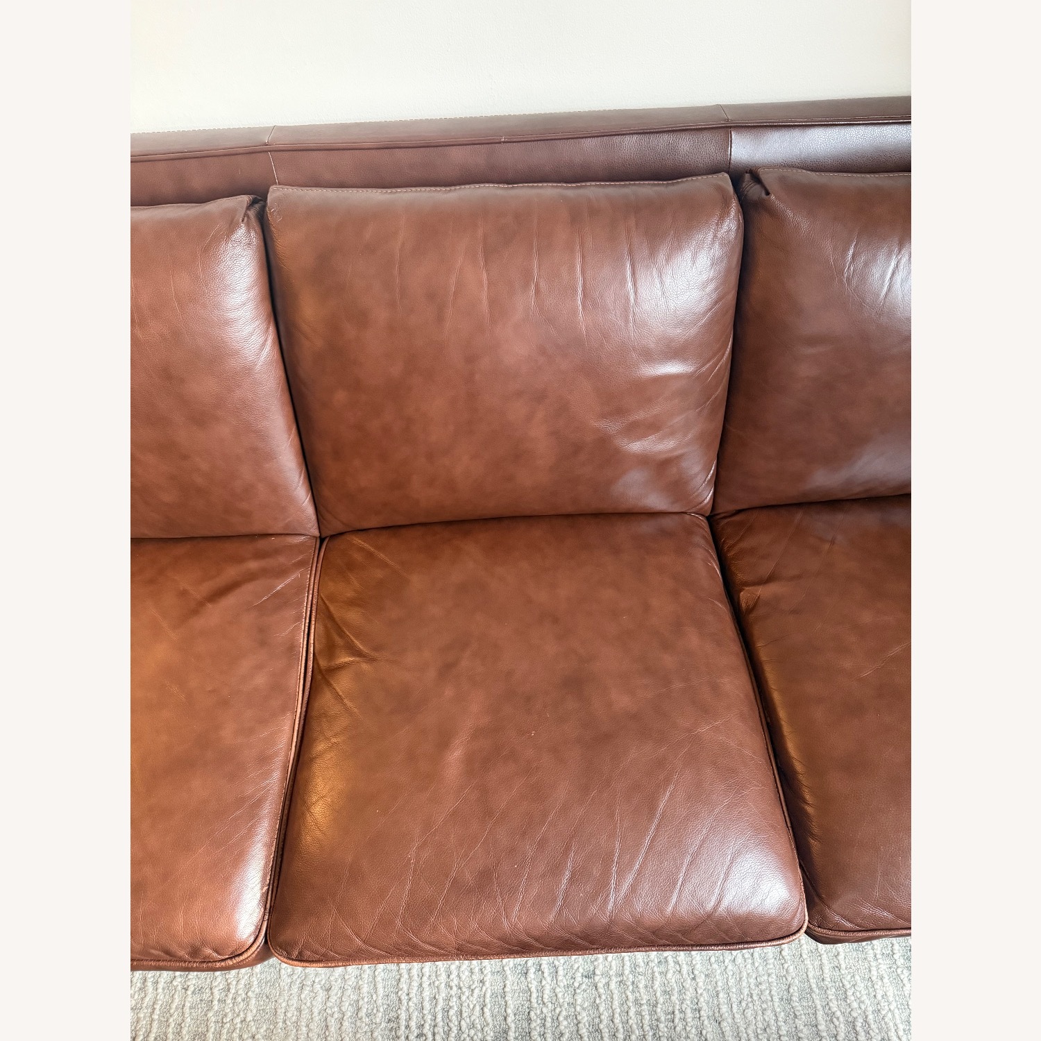 Raymour & Flanigan Roscoe Dark Brown Leather Sofa  - image-4