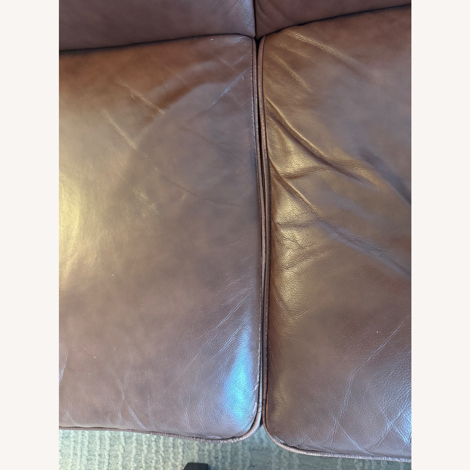 Raymour & Flanigan Roscoe Dark Brown Leather Sofa  - image-9