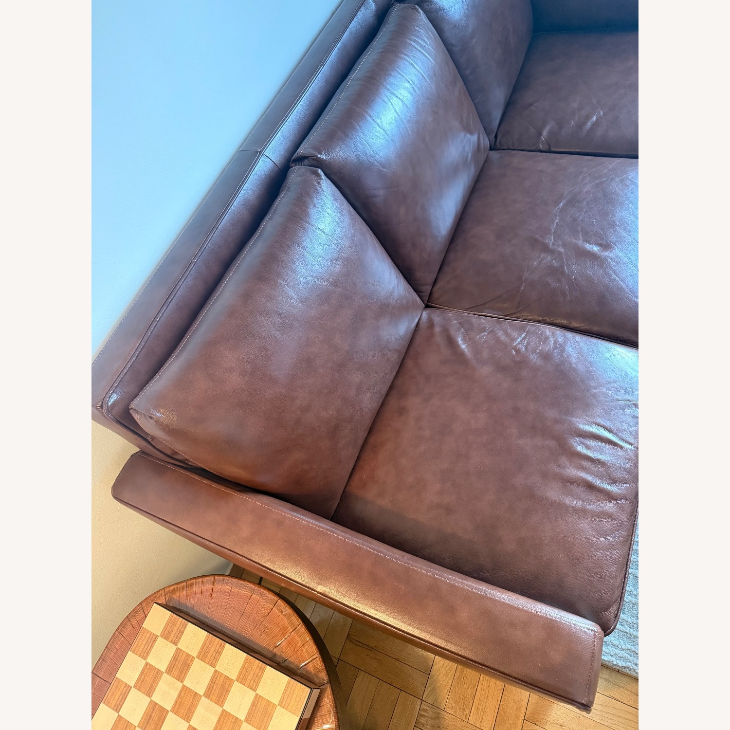 Raymour & Flanigan Roscoe Dark Brown Leather Sofa  - image-3