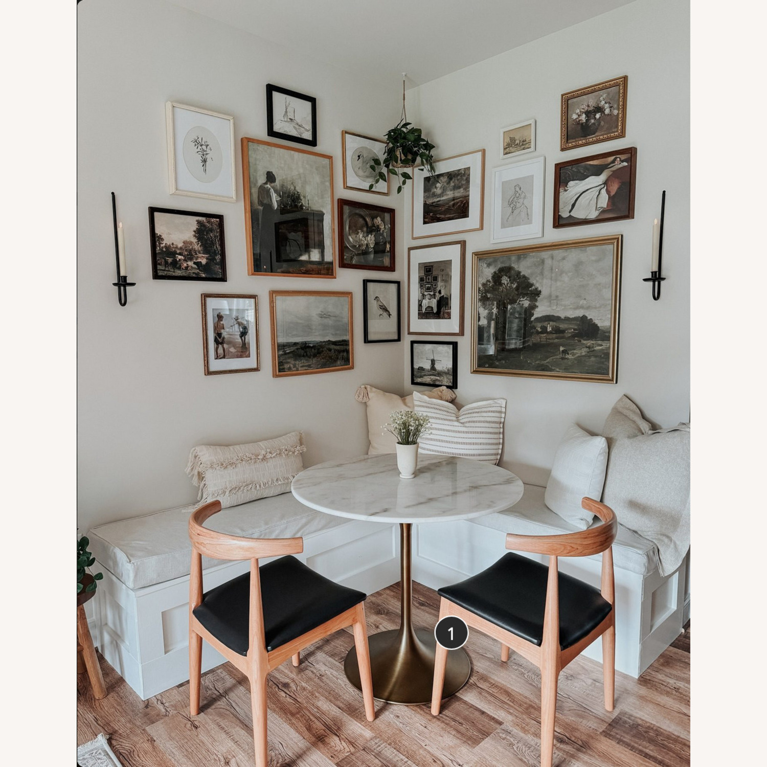 World Market Marble Bistro Table Tulip Style - image-7