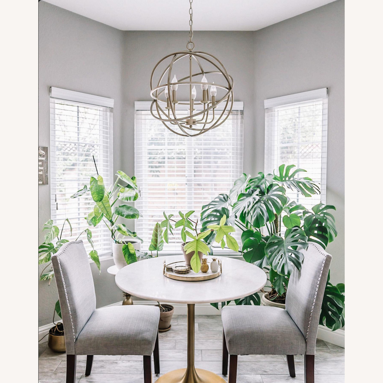 World Market Marble Bistro Table Tulip Style - image-5