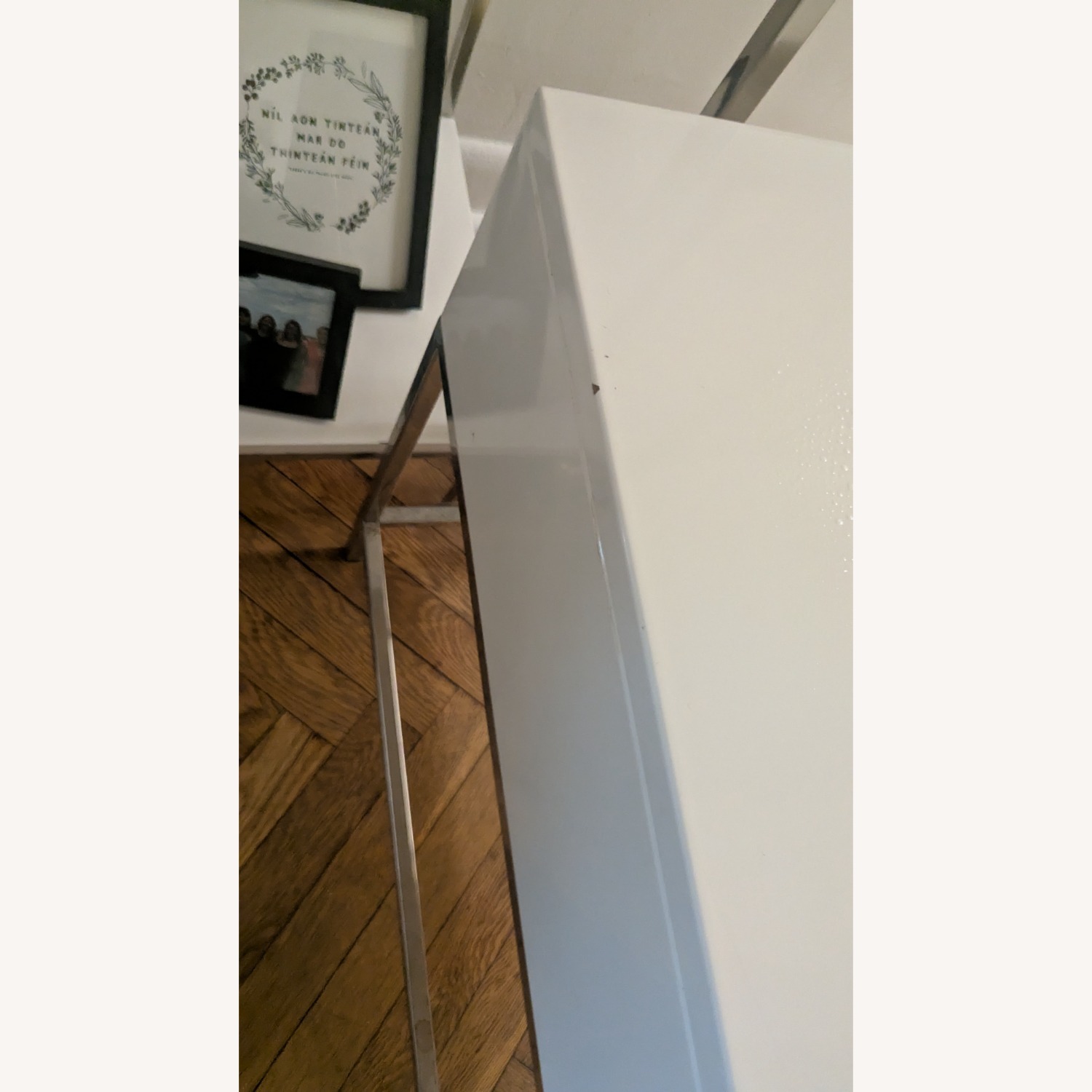 West Elm White Lacquer Nightstand - image-2