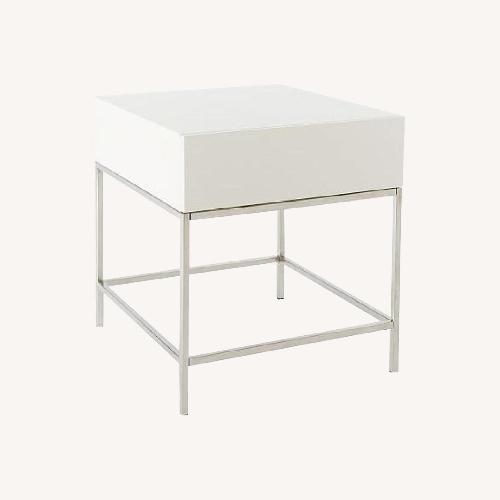 Used West Elm White Lacquer Nightstand for sale on AptDeco