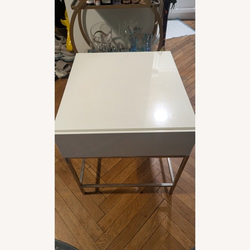 Used West Elm White Lacquer Nightstand for sale on AptDeco