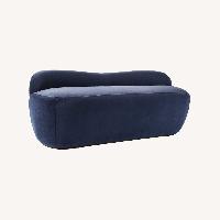 CB2 Orleans Navy Velvet Loveseat