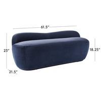CB2 Orleans Navy Velvet Loveseat