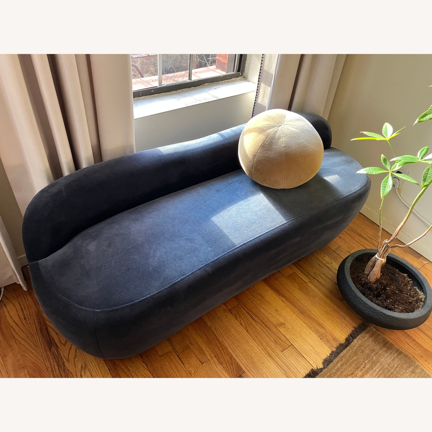 CB2 Orleans Navy Velvet Loveseat - image-2