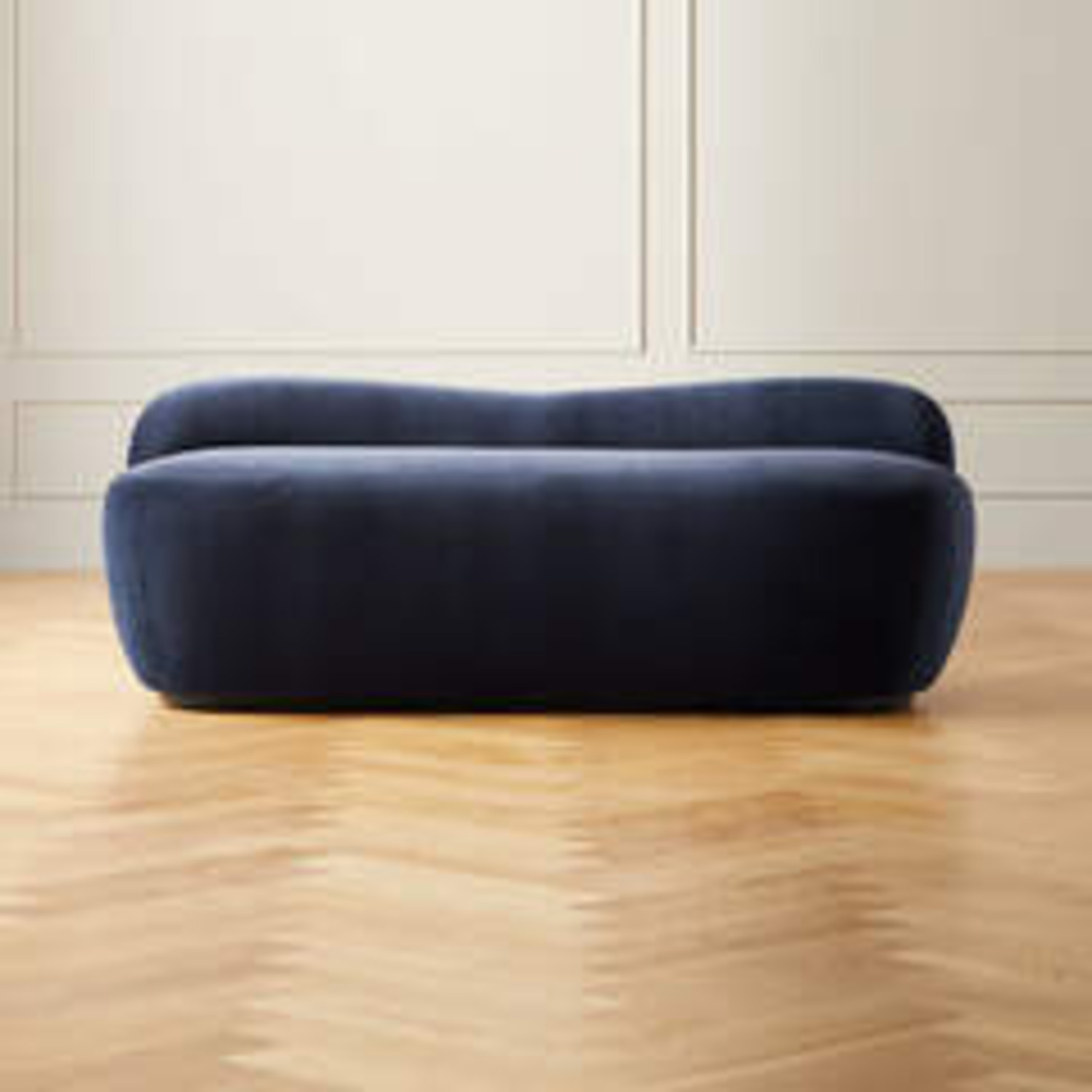 CB2 Orleans Navy Velvet Loveseat - image-4