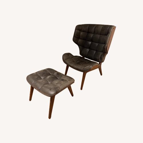 Used Dark Brown Leather Accent Chairs for sale on AptDeco