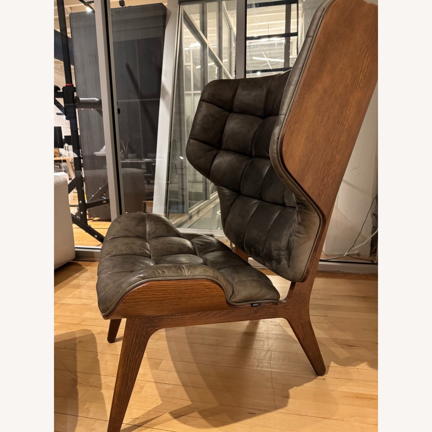 Dark Brown Leather Accent Chairs - image-5