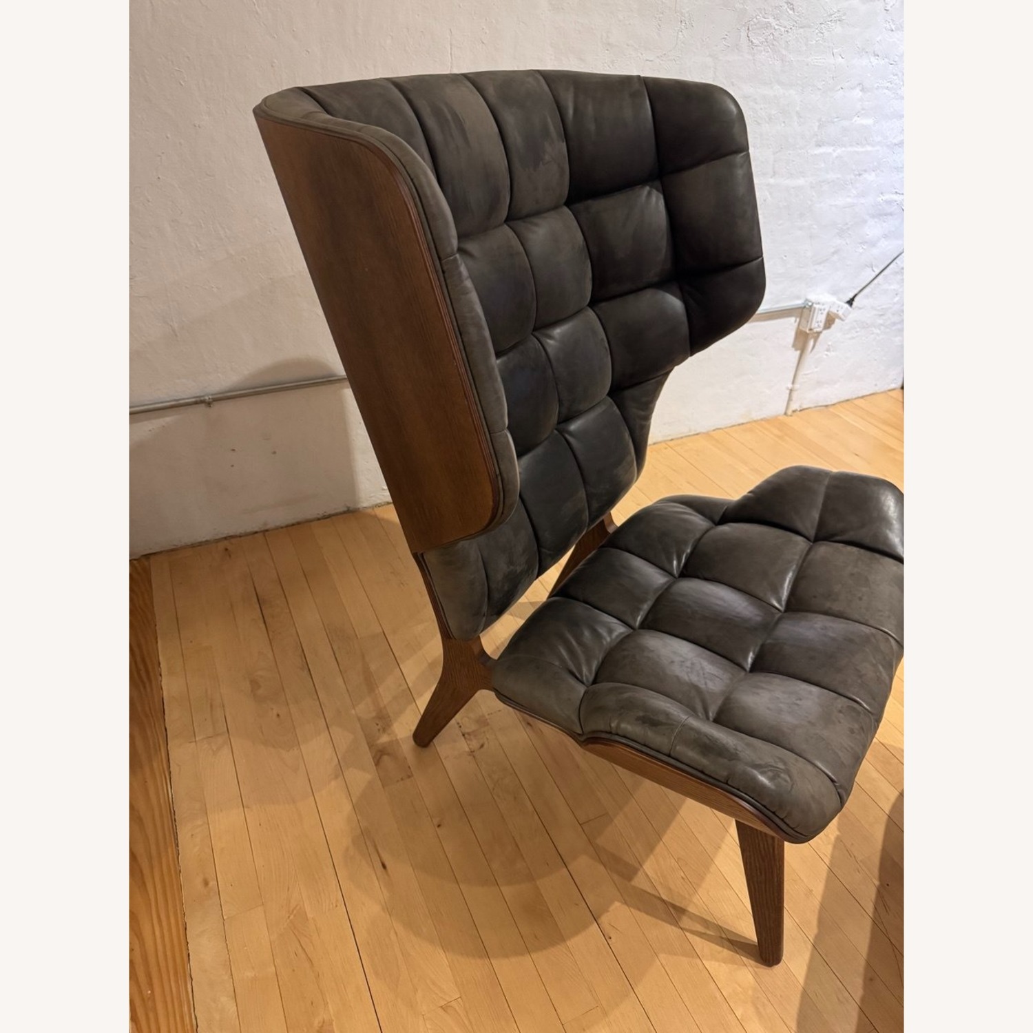Dark Brown Leather Accent Chairs - image-4