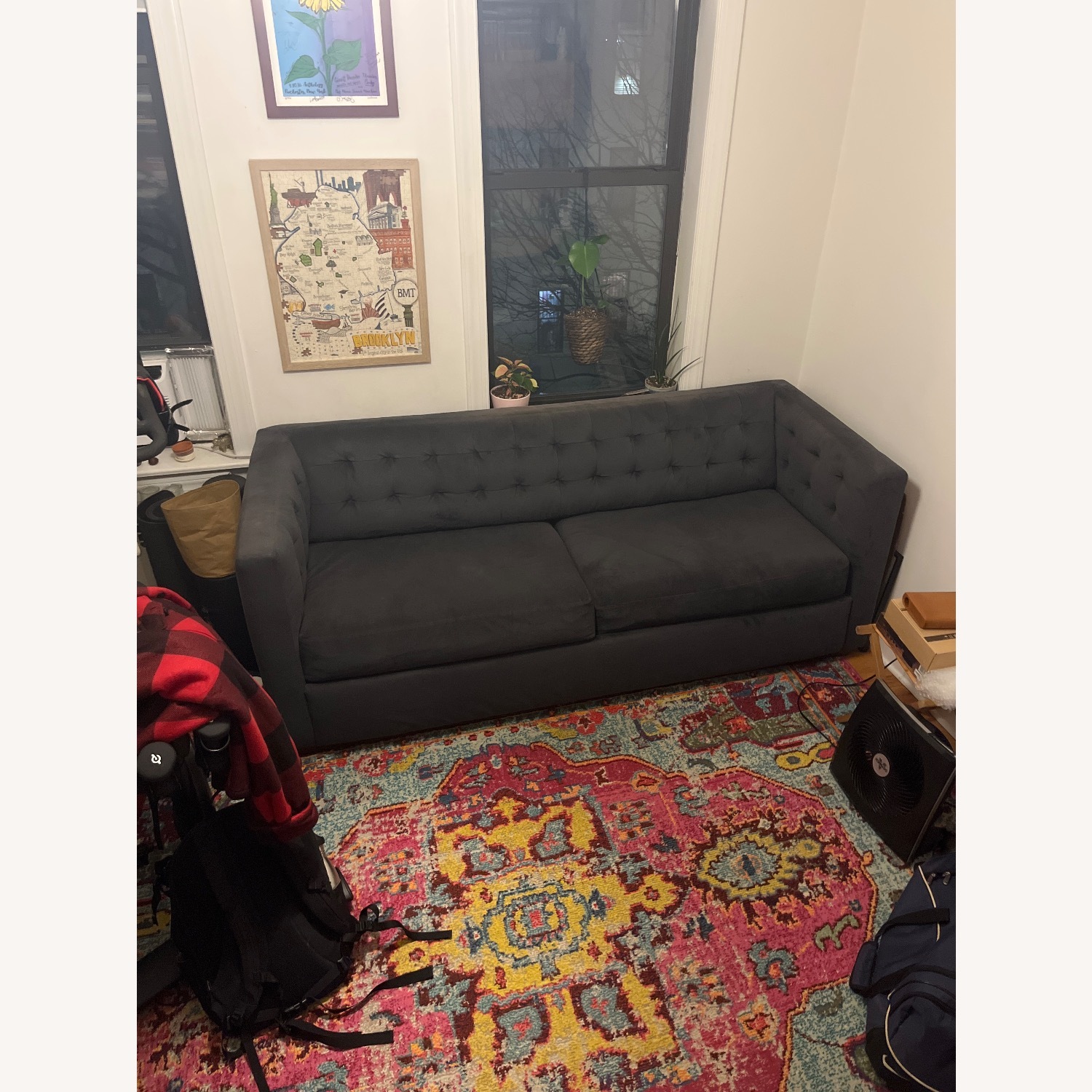  West Elm Rochester Queen Velvet Sleeper Sofa 72” - image-2