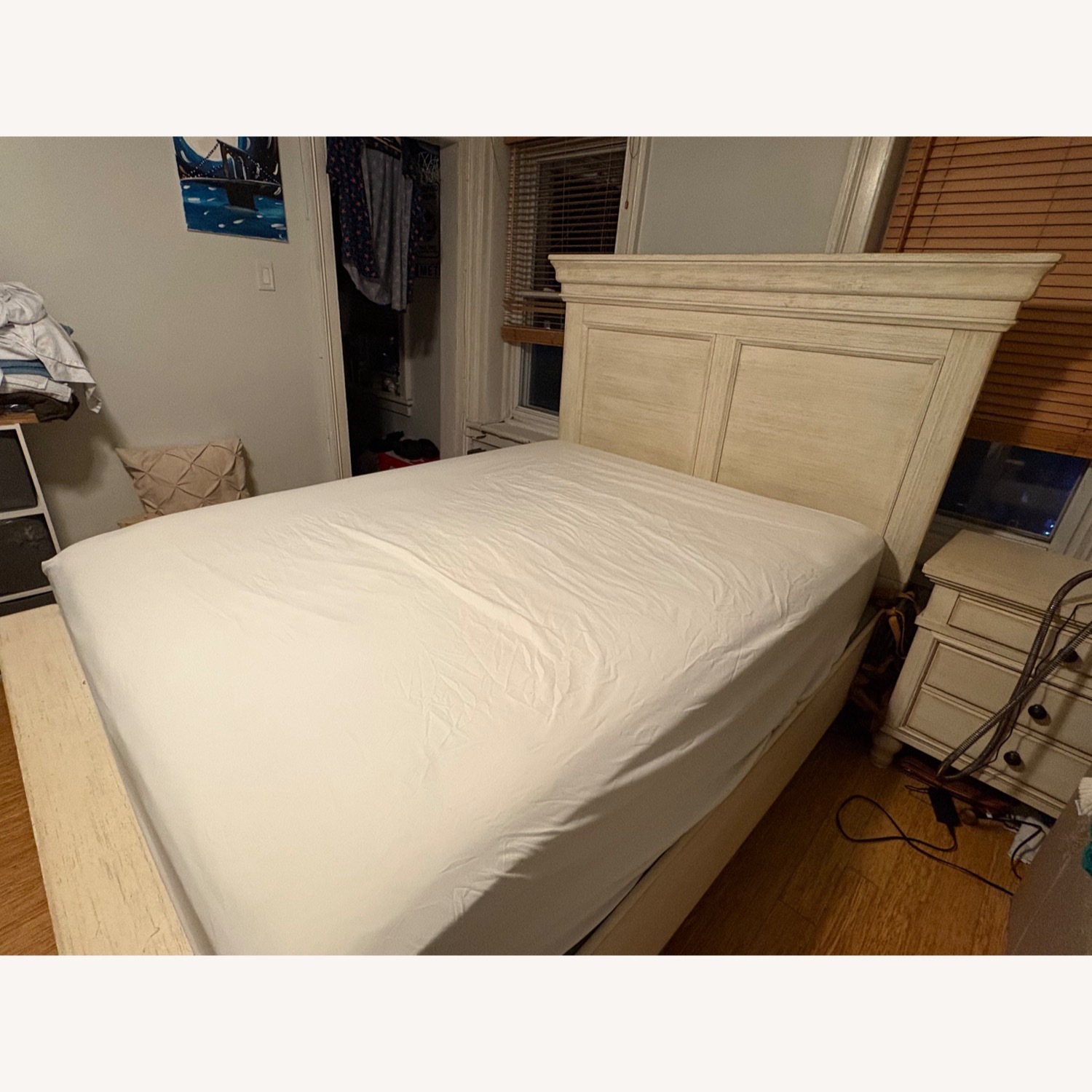 Ashley Furniture White Wood Queen Bed - image-1