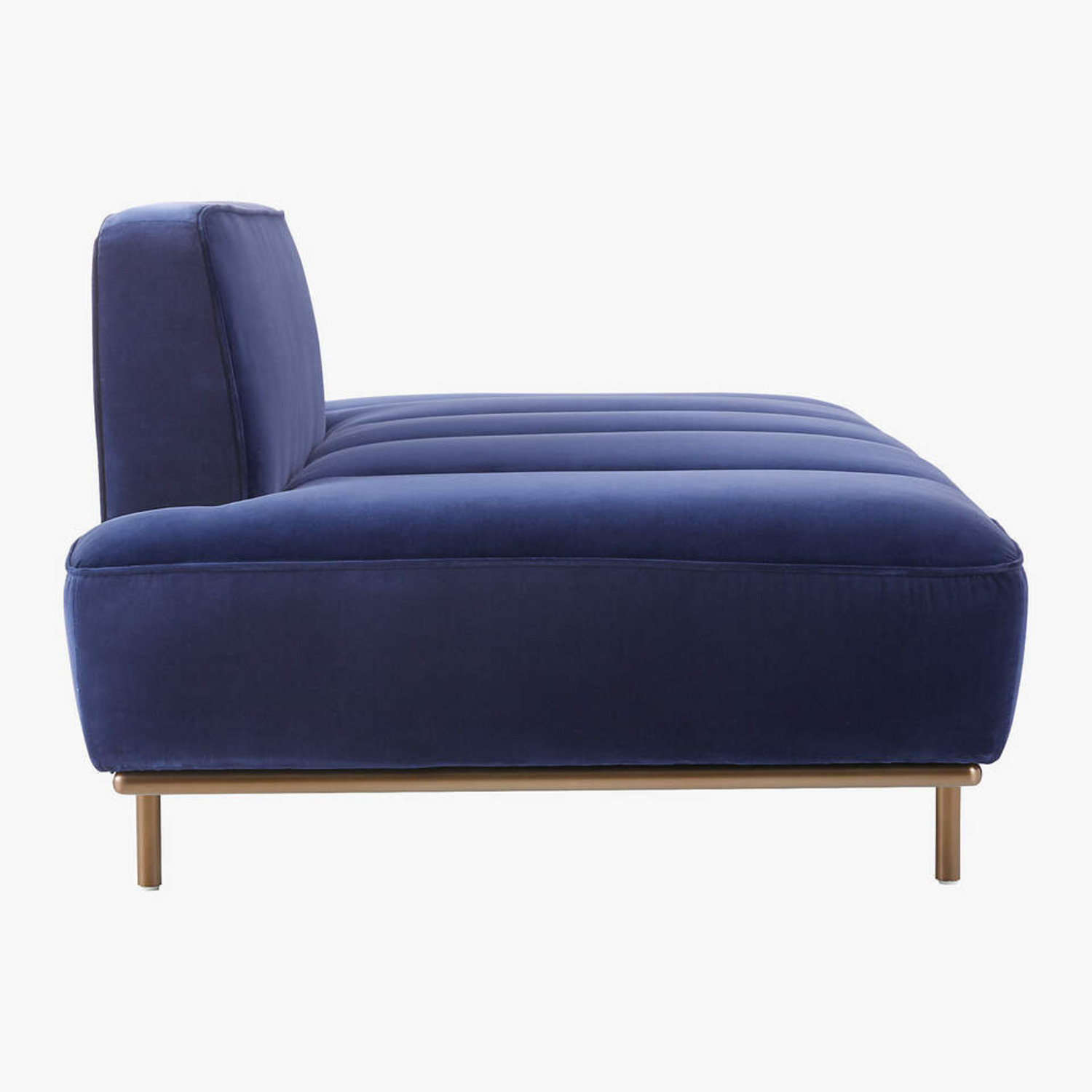 CB2 Lawndale Blue Velvet Chaise Lounge - image-4