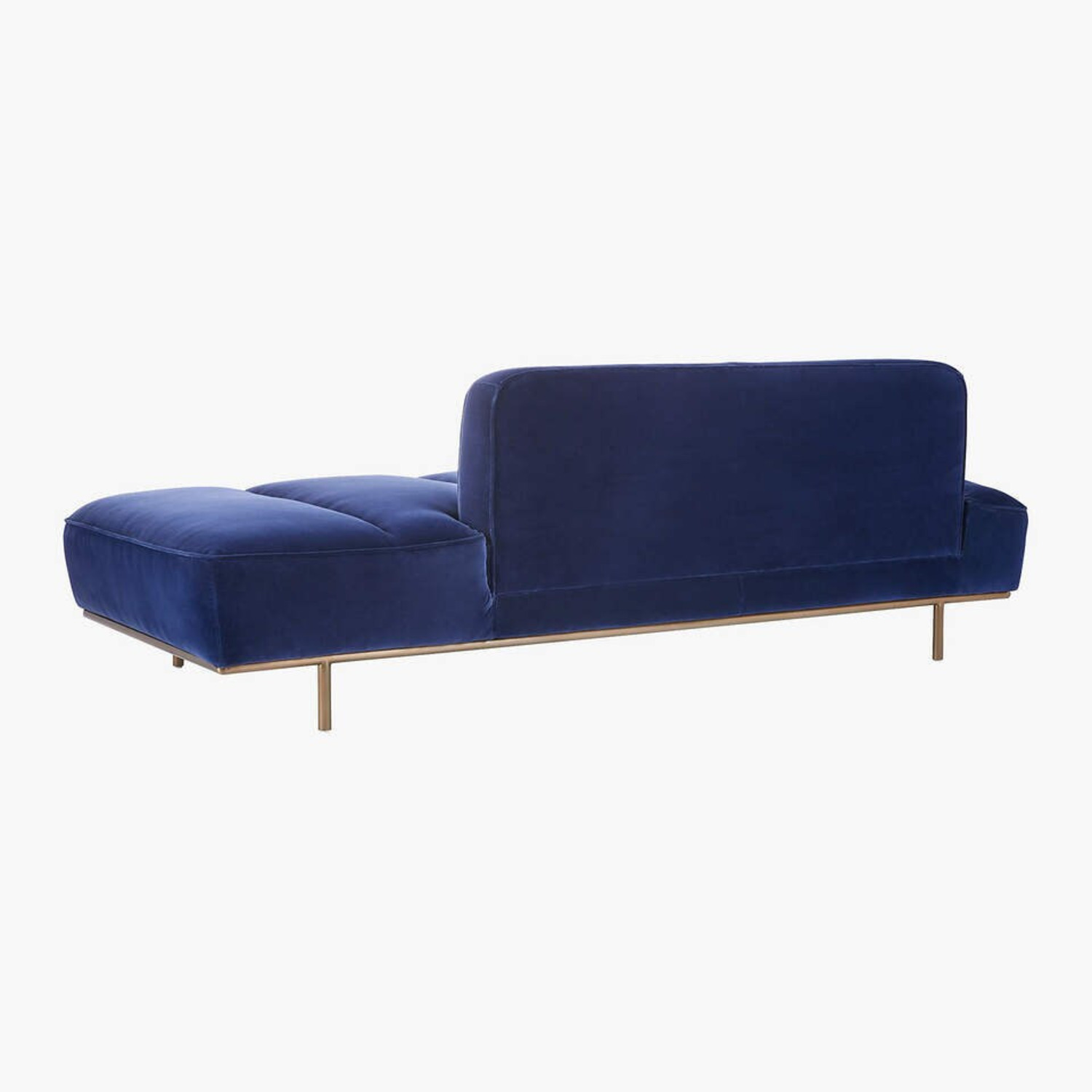 CB2 Lawndale Blue Velvet Chaise Lounge - image-3