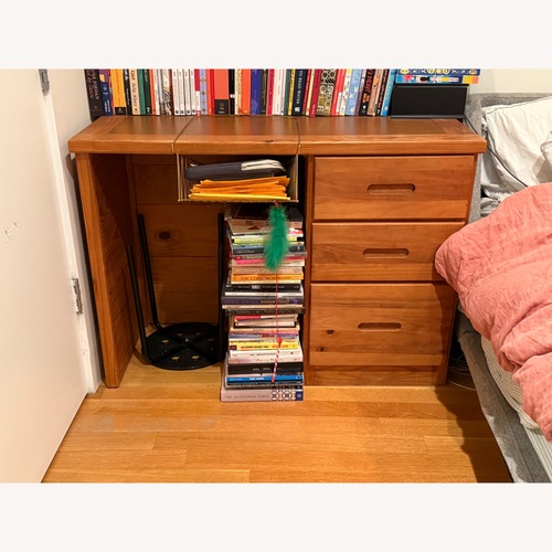 Used Vintage/Antique Light Brown Wood Desk for sale on AptDeco