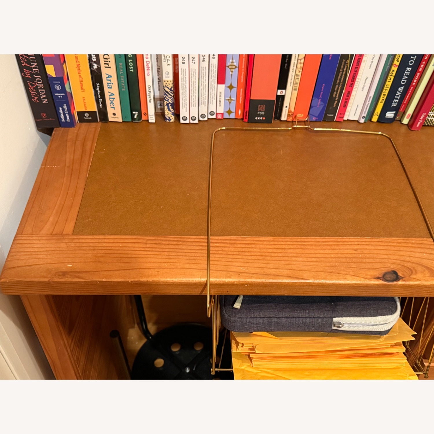 Vintage/Antique Light Brown Wood Desk - image-2