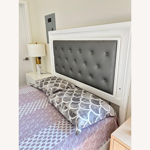 Used Queen Bed with LED Lights and Bunkie Board for sale on AptDeco