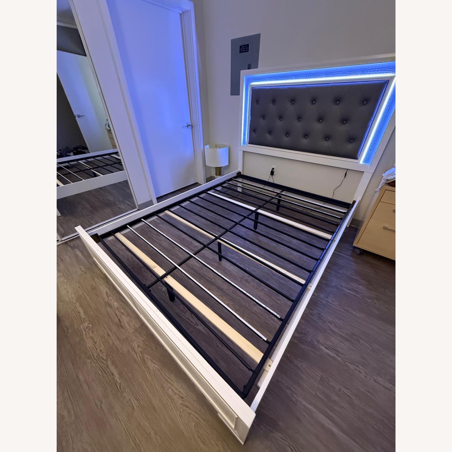 Queen Bed with LED Lights and Bunkie Board - image-2