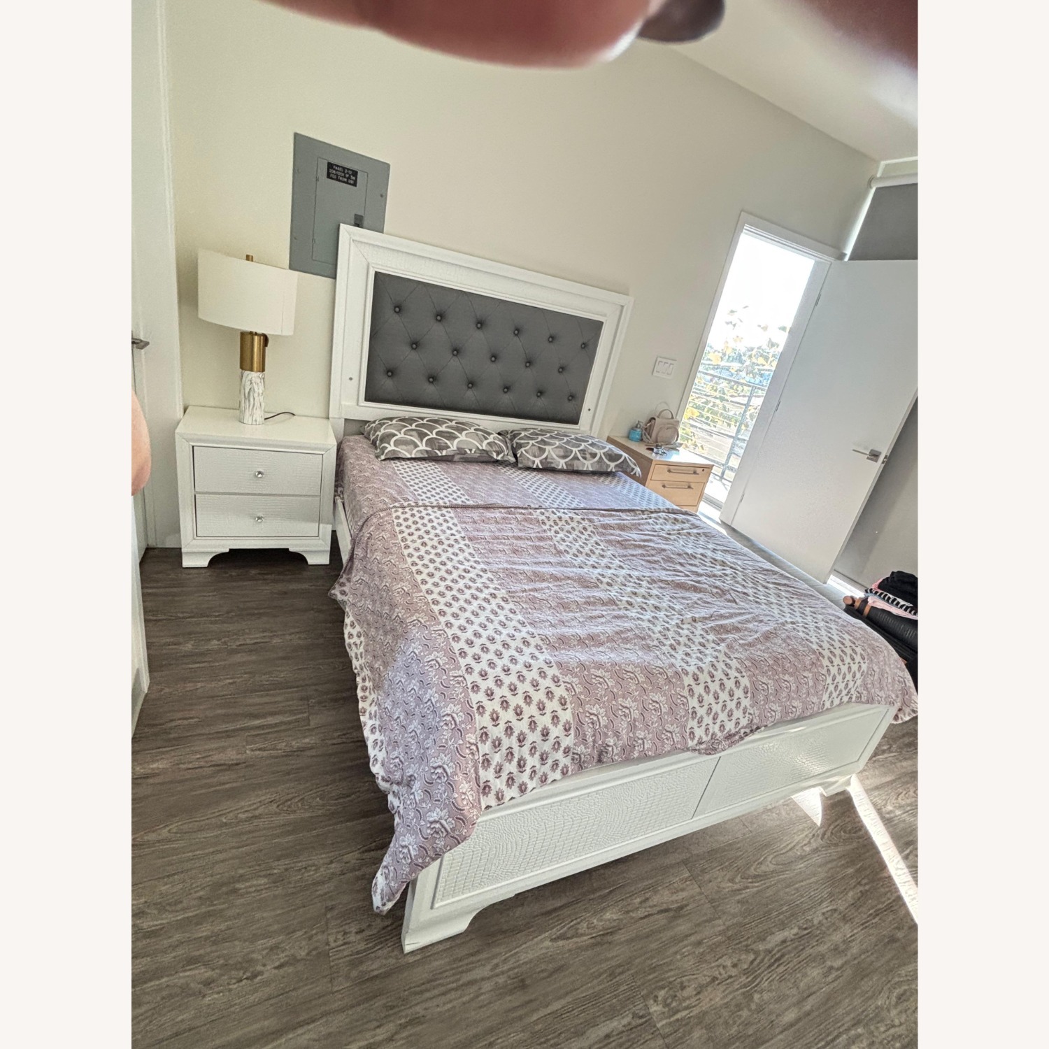 Queen Bed with LED Lights and Bunkie Board - image-1