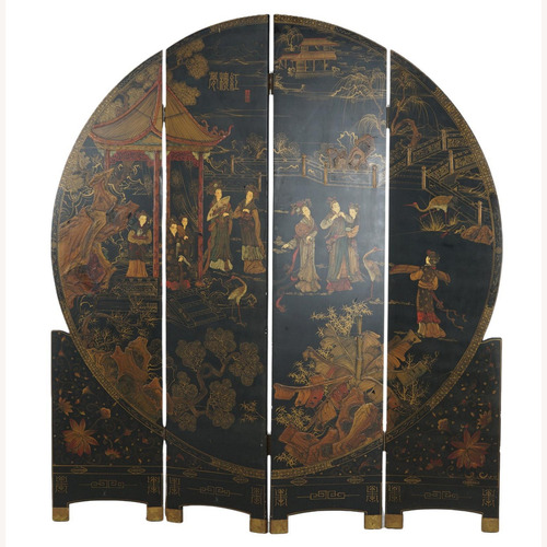 Used Japanese Chinoiserie Circular Screen c1920 for sale on AptDeco