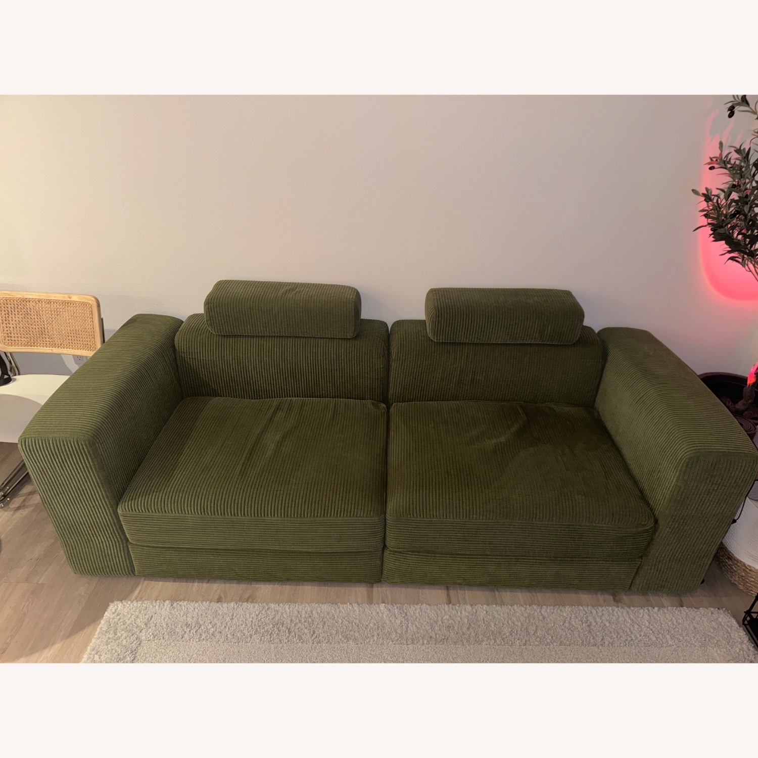 IKEA JÄTTEBO Sectional 3-Seat Green wt Storage - image-3