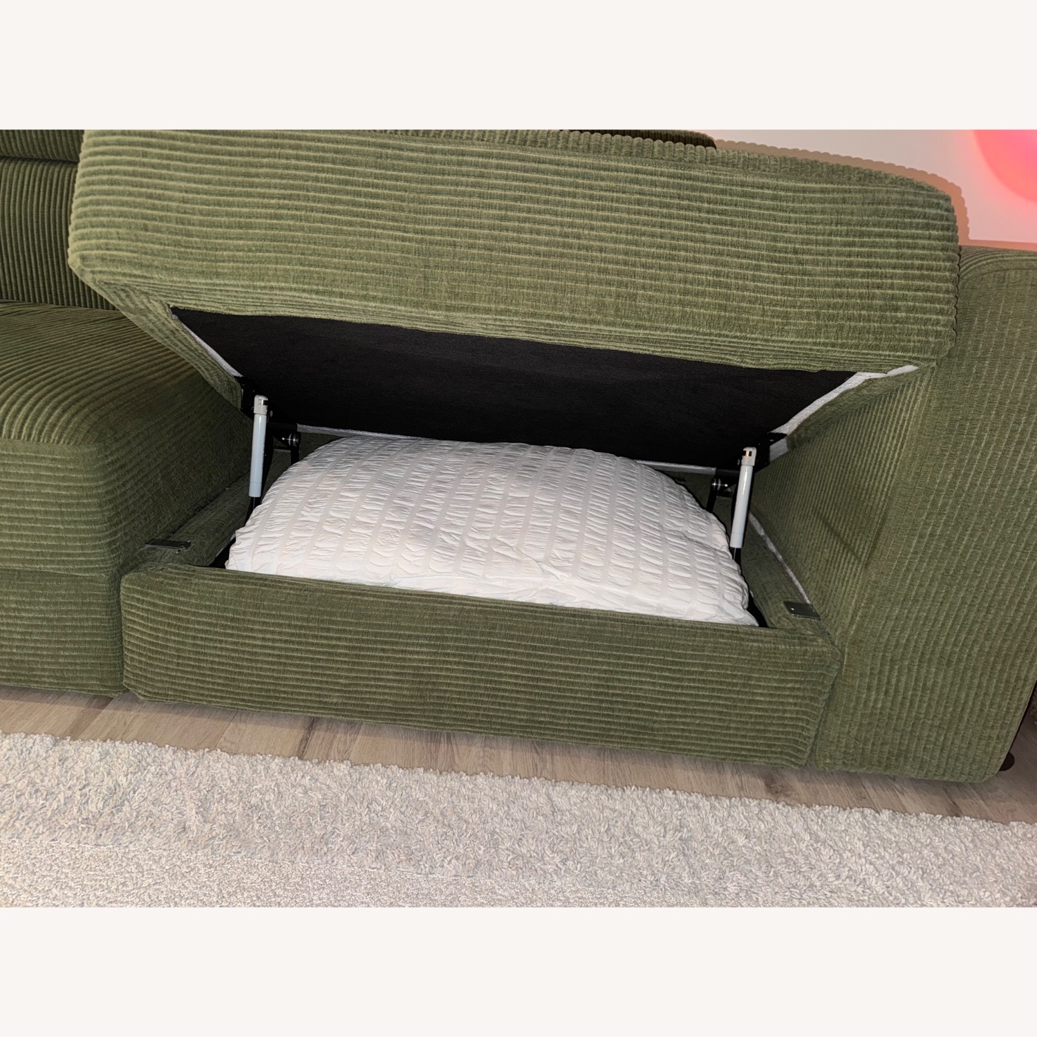 IKEA JÄTTEBO Sectional 3-Seat Green wt Storage - image-6