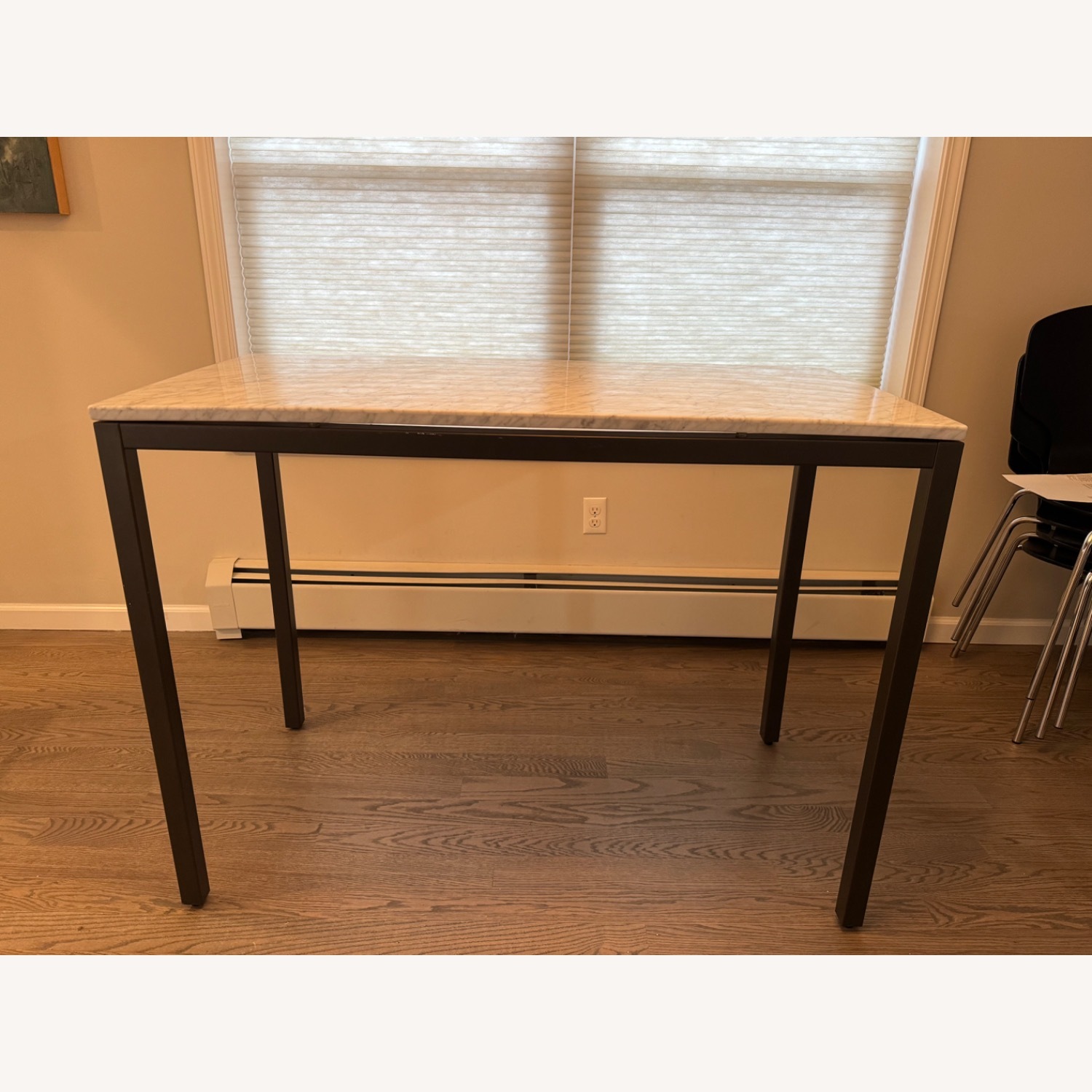 West Elm White Marble Kitchen Island - image-1