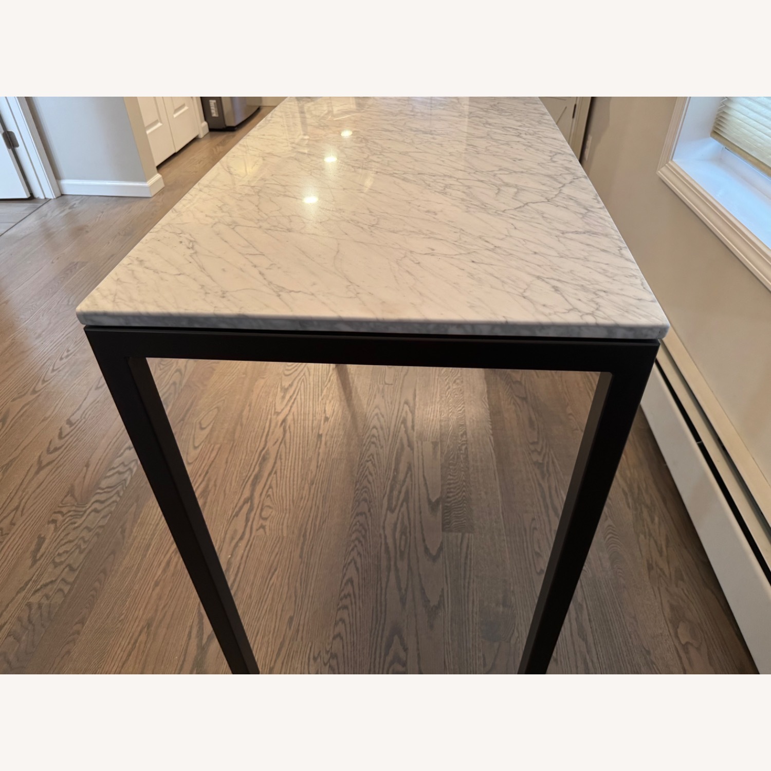 West Elm White Marble Kitchen Island - image-3