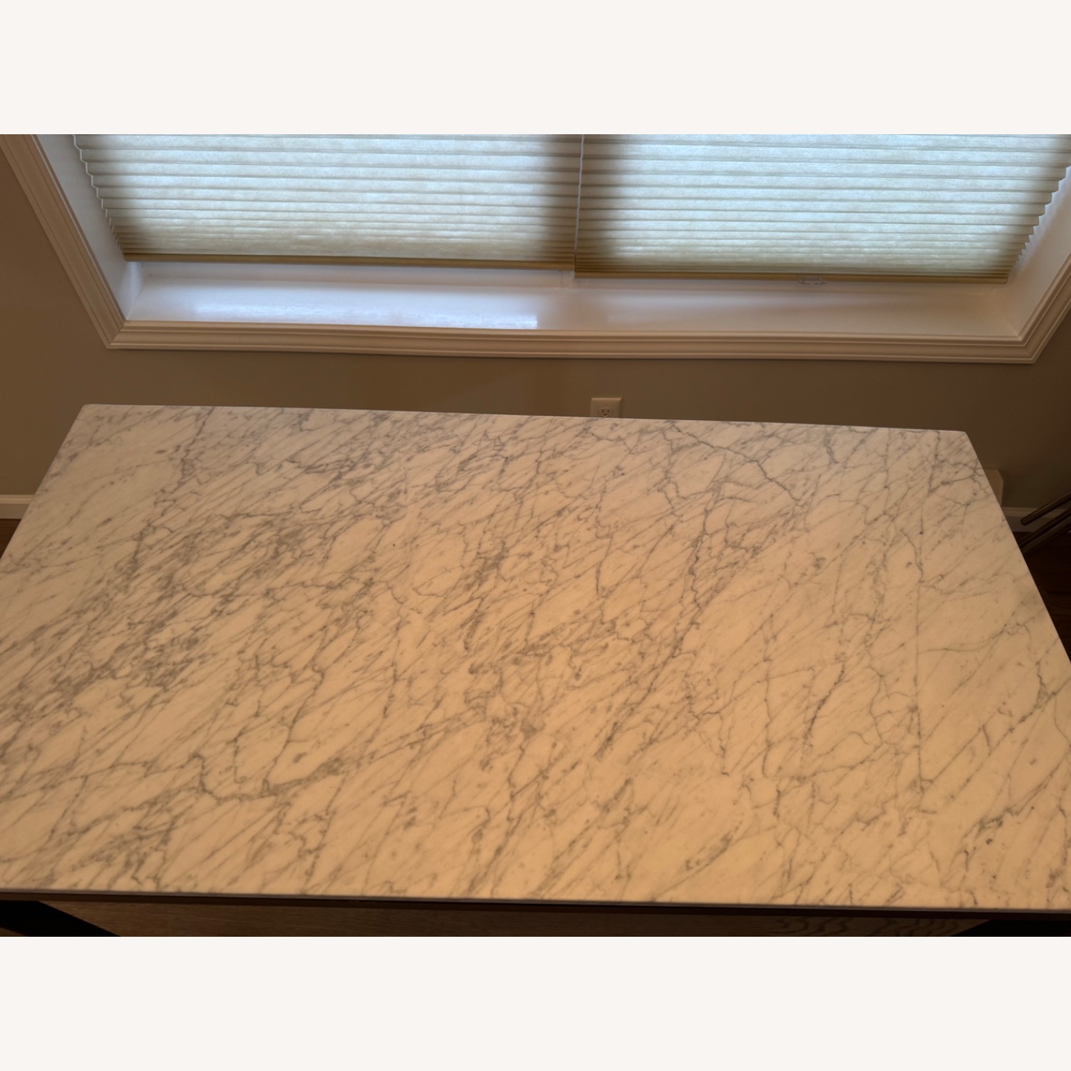 West Elm White Marble Kitchen Island - image-2