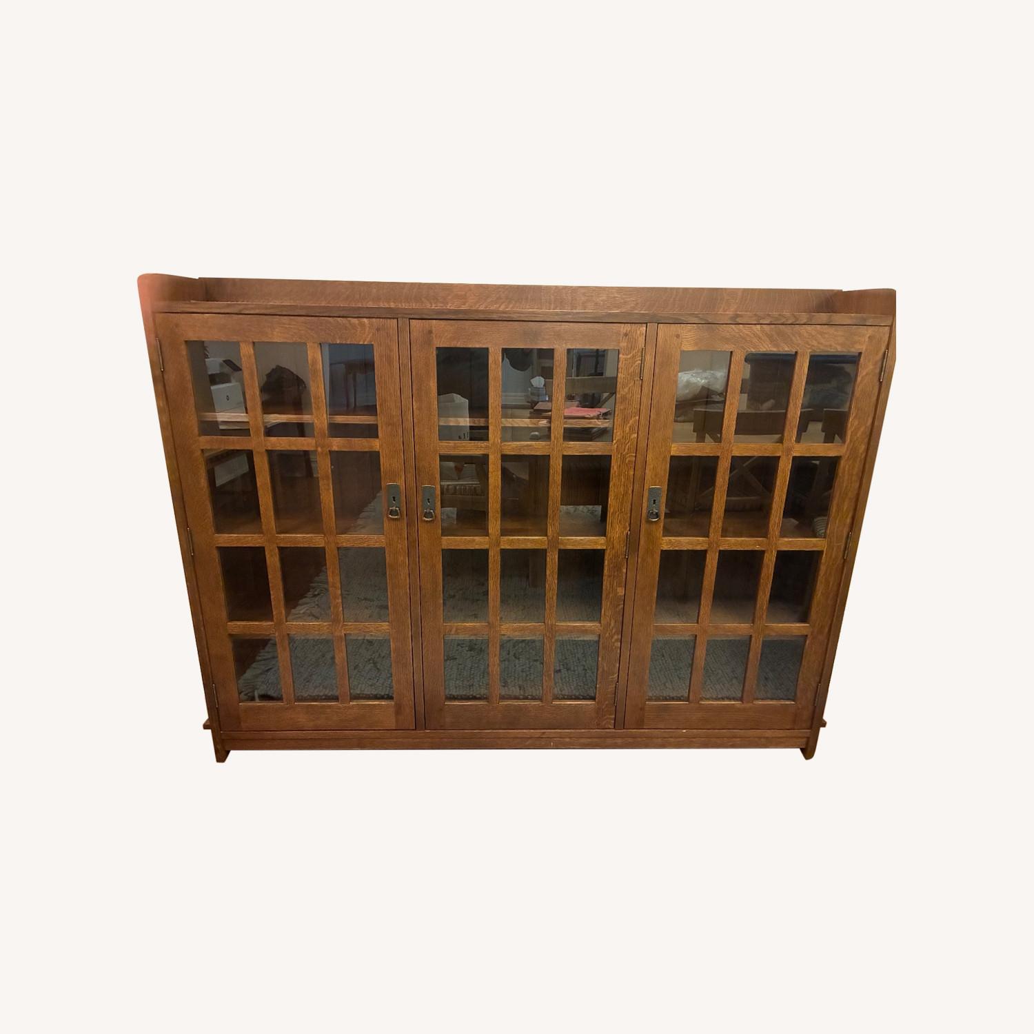 Vintage/Antique Dark Brown Wood Bookcase - image-0