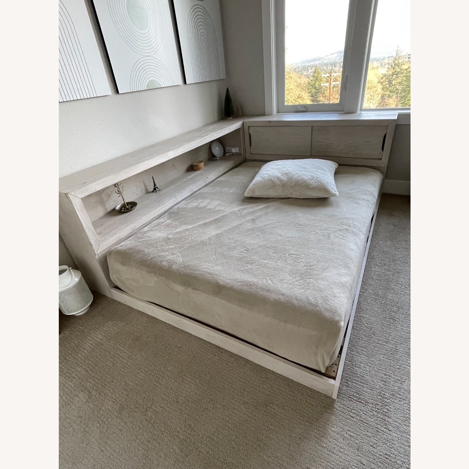 Pottery Barn Teen Costa Weathered White Wood Full Bed - image-1