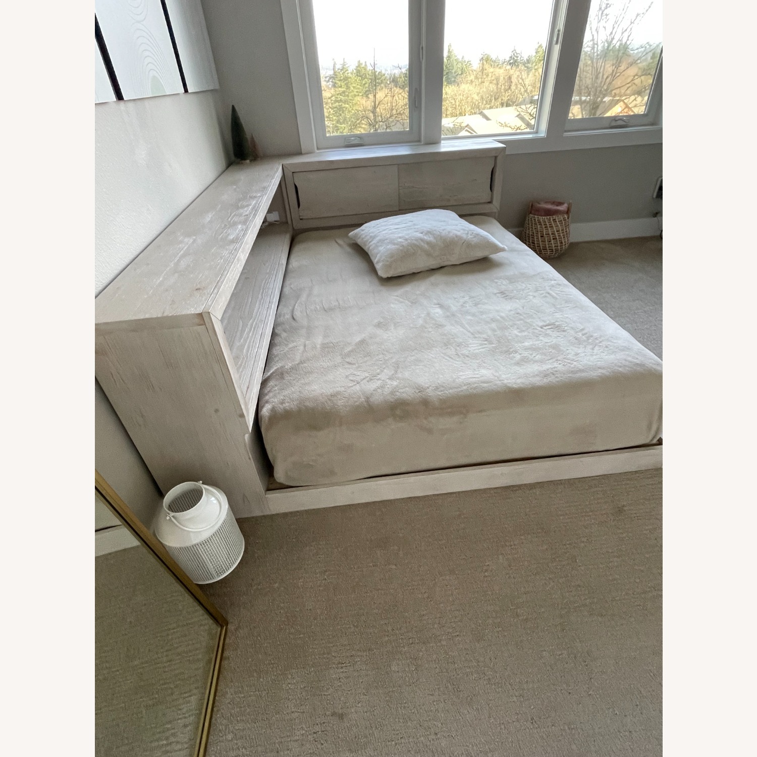 Pottery Barn Teen Costa Weathered White Wood Full Bed - image-2