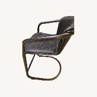 Dark Brown Leather Stool