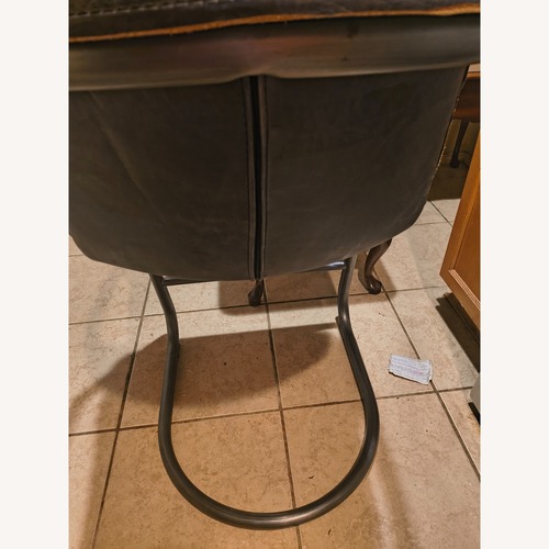 Used Dark Brown Leather Stool for sale on AptDeco