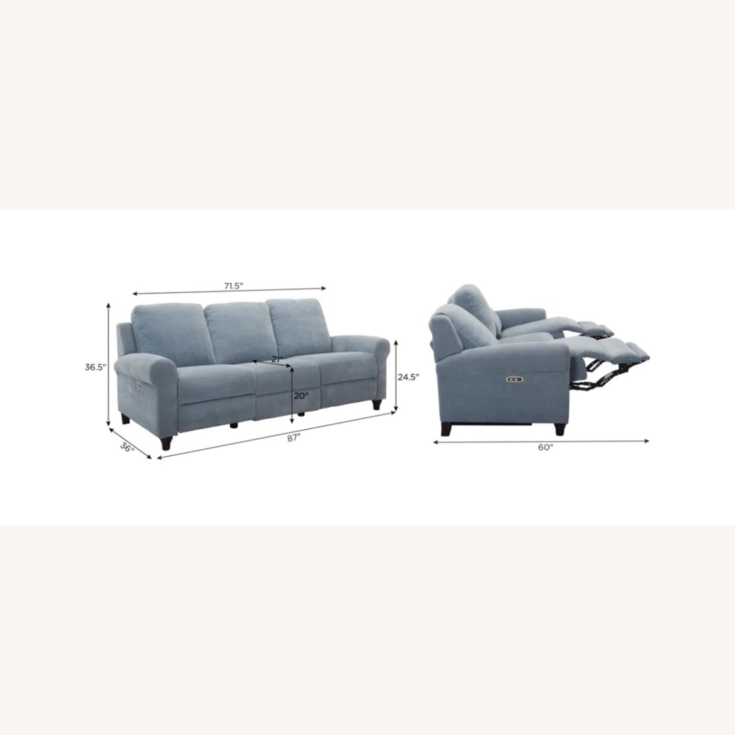 Raymour & Flanigan Light Gray 3+ Seater Sofa - image-4
