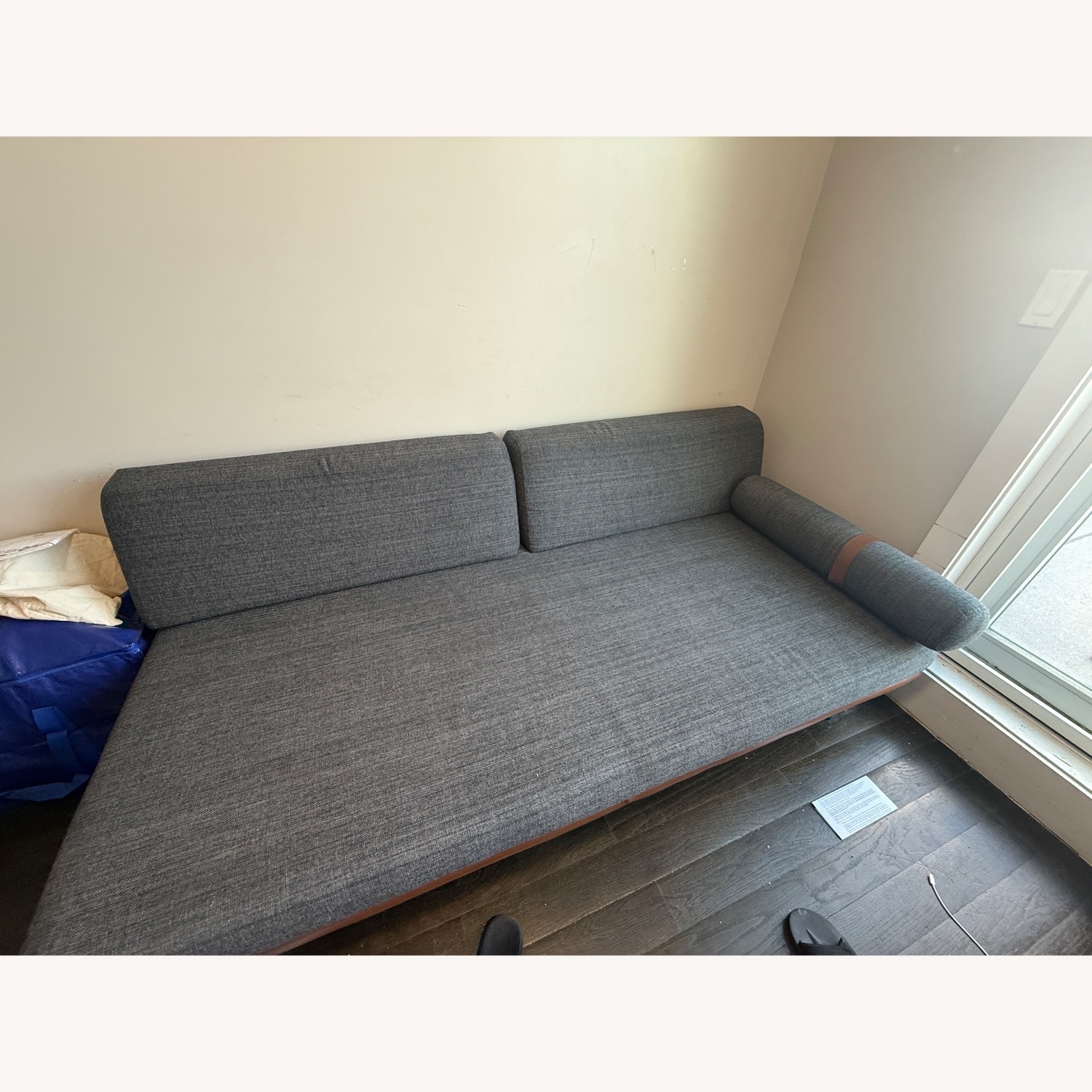 AllModern 81" Convertible Sofa Dark Grey - image-5