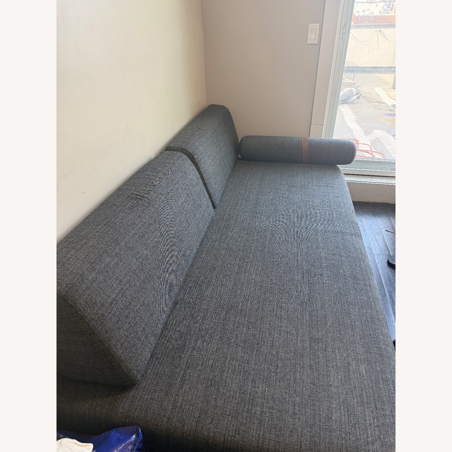 AllModern 81" Convertible Sofa Dark Grey - image-7