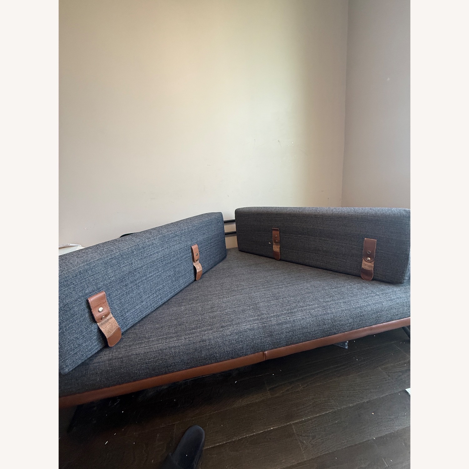 AllModern 81" Convertible Sofa Dark Grey - image-4