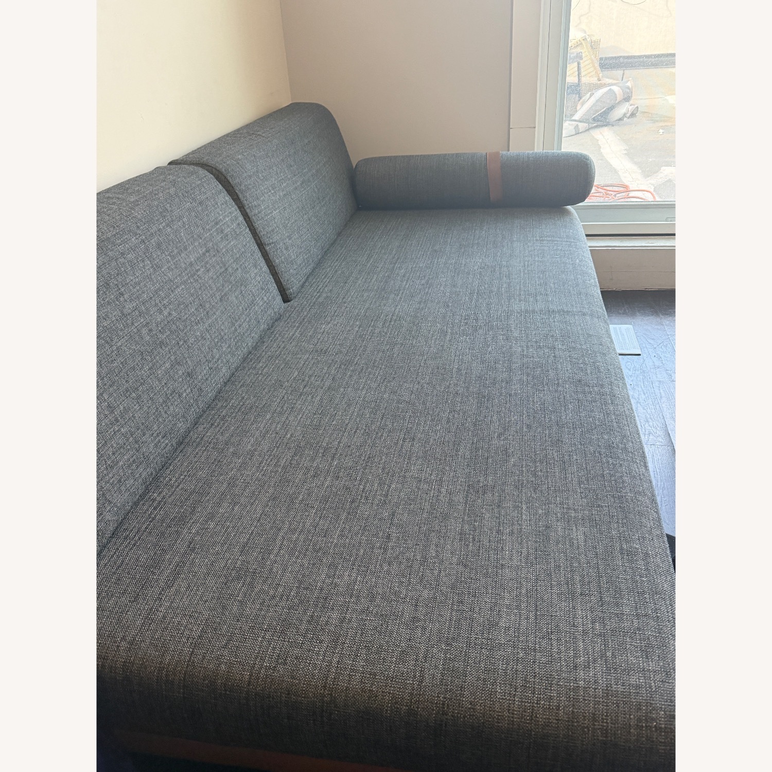 AllModern 81" Convertible Sofa Dark Grey - image-6