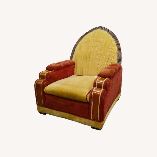 Used Art Deco Bakelite Inlaid & Velvet Gothic Armchair for sale on AptDeco