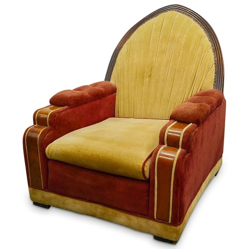 Used Art Deco Bakelite Inlaid & Velvet Gothic Armchair for sale on AptDeco