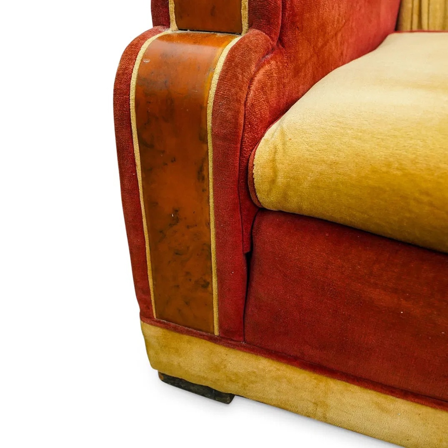 Art Deco Bakelite Inlaid & Velvet Gothic Armchair - image-4