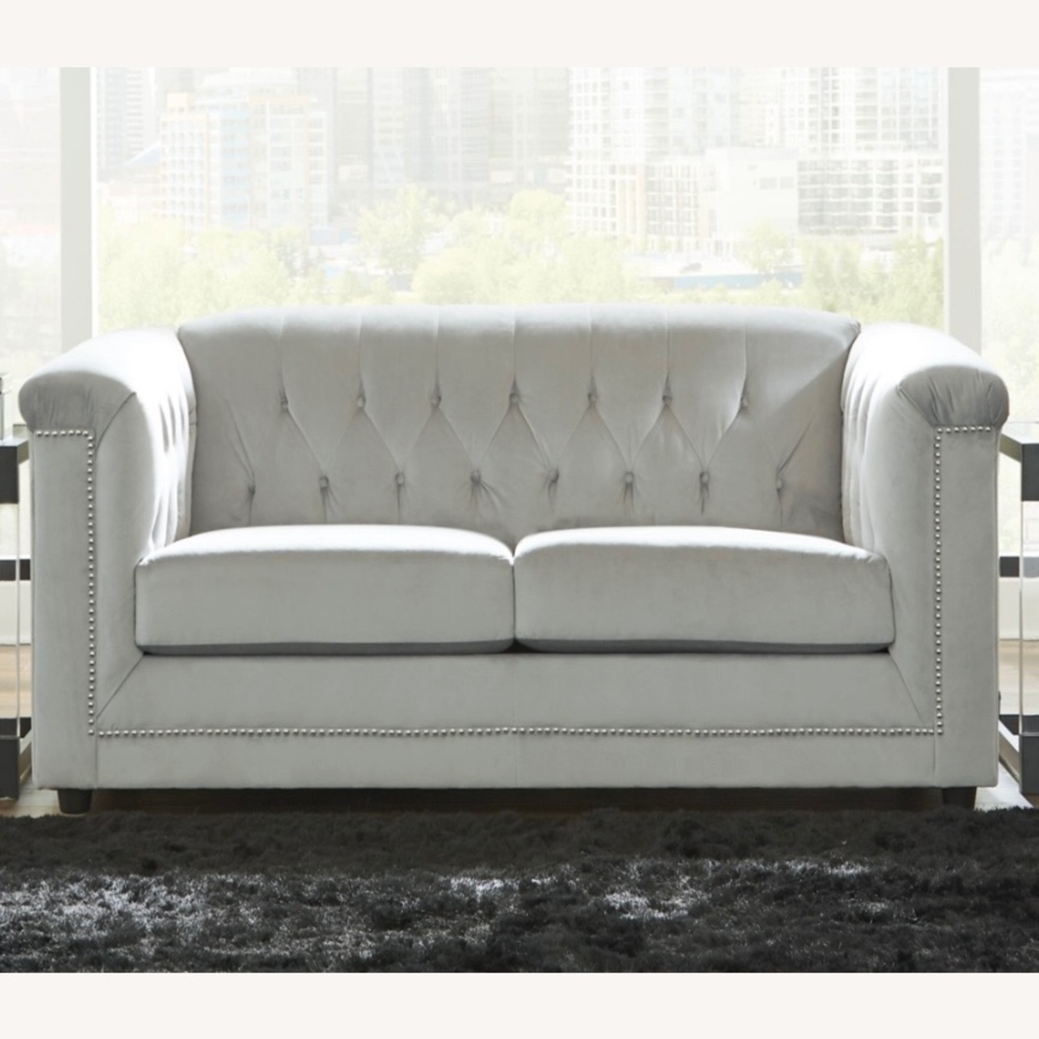 Ashley Furniture Light Gray Josanna Loveseat  - image-1
