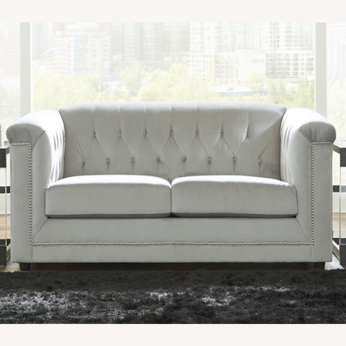 Used Ashley Furniture Light Gray Josanna Loveseat  for sale on AptDeco