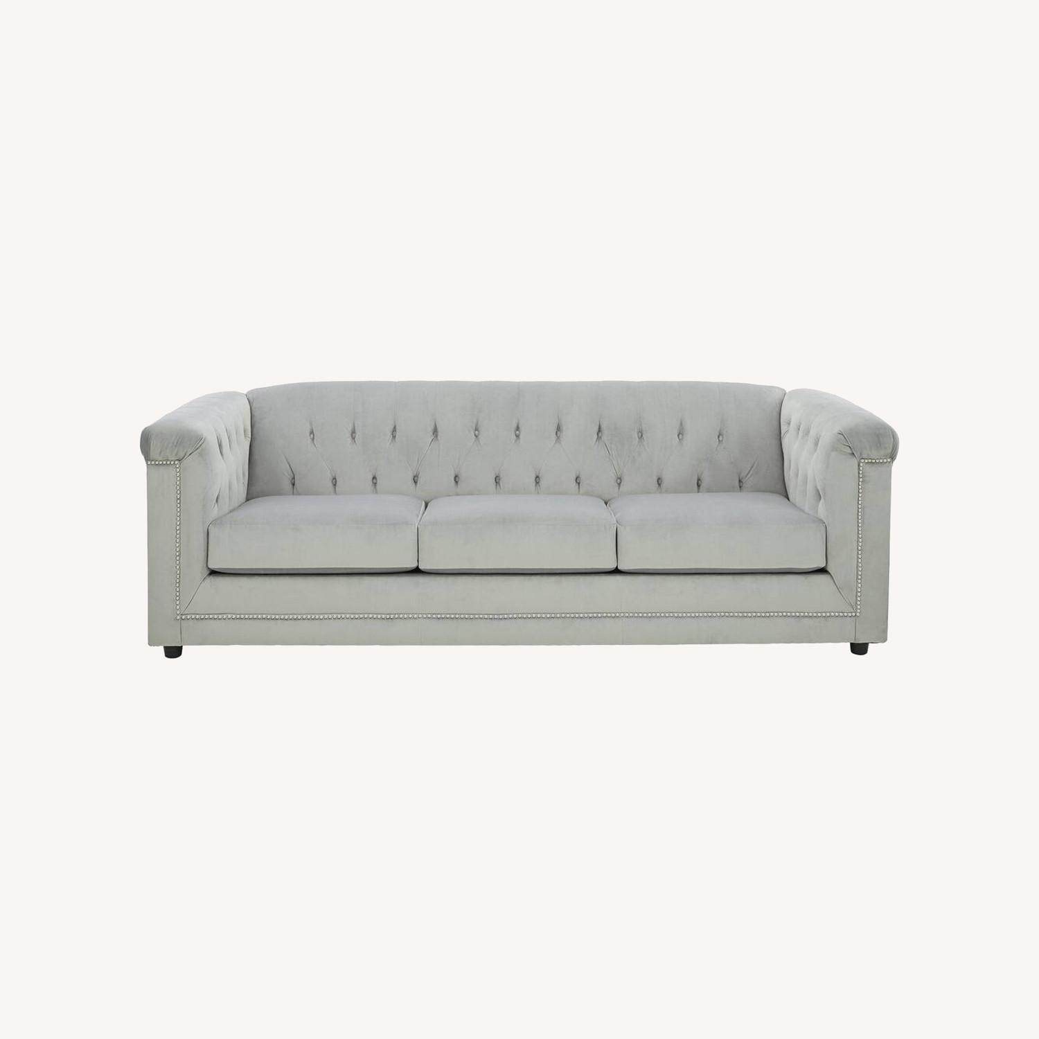 Ashley Furniture Light Gray Polyurethane Sofa - image-0