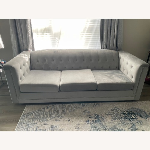 Used Ashley Furniture Light Gray Polyurethane Sofa for sale on AptDeco