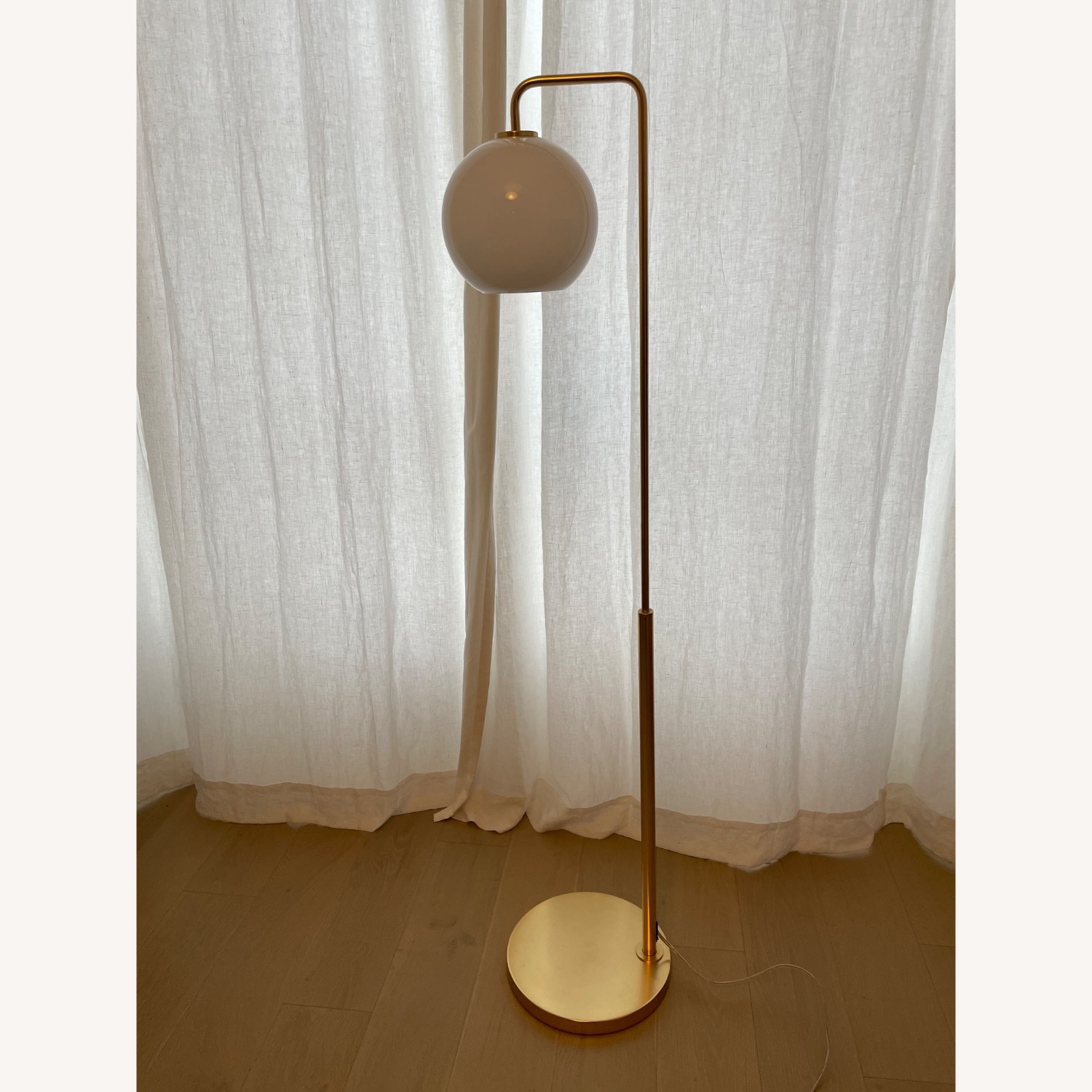 West Elm Gold Metal Floor Lamp - image-1