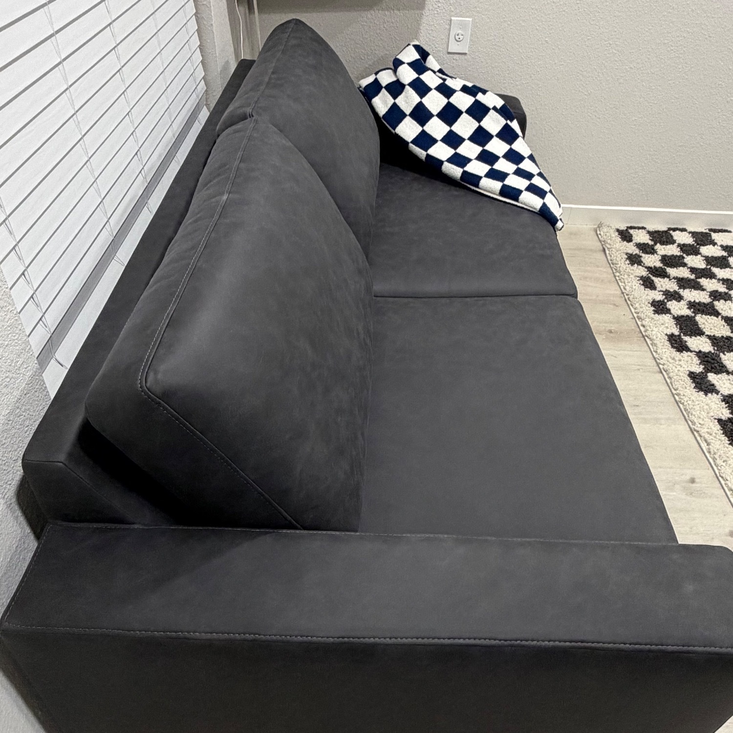 Living Spaces Dark Gray 2 Seater Sofa - image-5