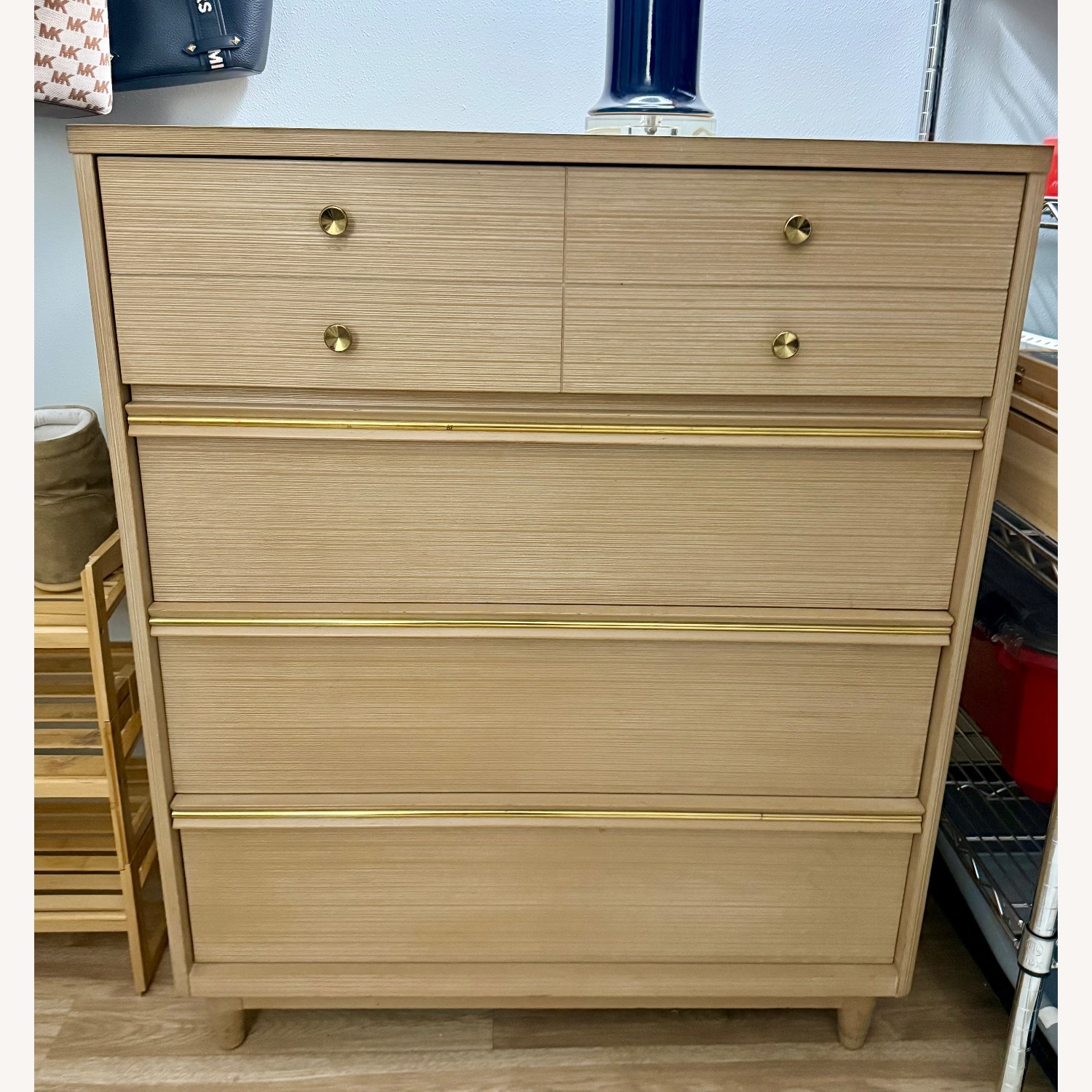 Vintage/Antique Mcm Natural Wood Dresser - image-5